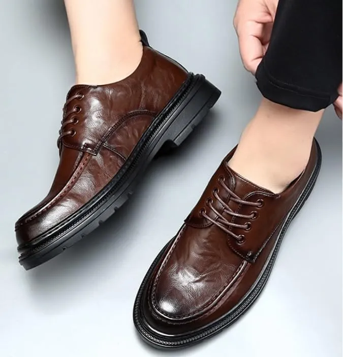 Classic Men's Leather Dress Shoes Formal Business Lace Up Men Derby Shoes Wingtip Brogue Shoes for Men(8)
