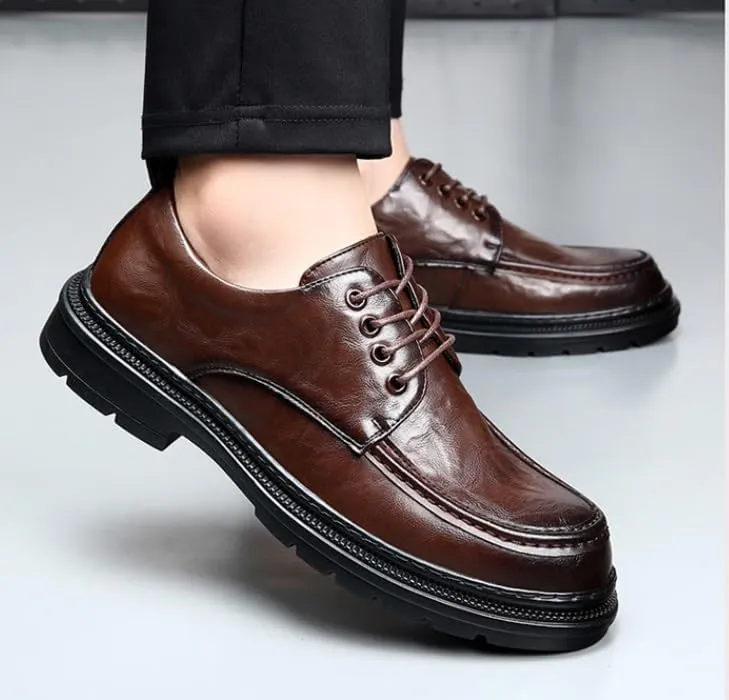 Classic Men's Leather Dress Shoes Formal Business Lace Up Men Derby Shoes Wingtip Brogue Shoes for Men(8)