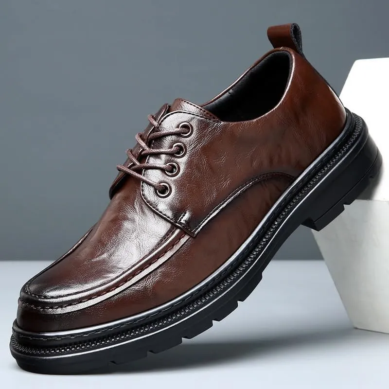 Classic Men's Leather Dress Shoes Formal Business Lace Up Men Derby Shoes Wingtip Brogue Shoes for Men(8)