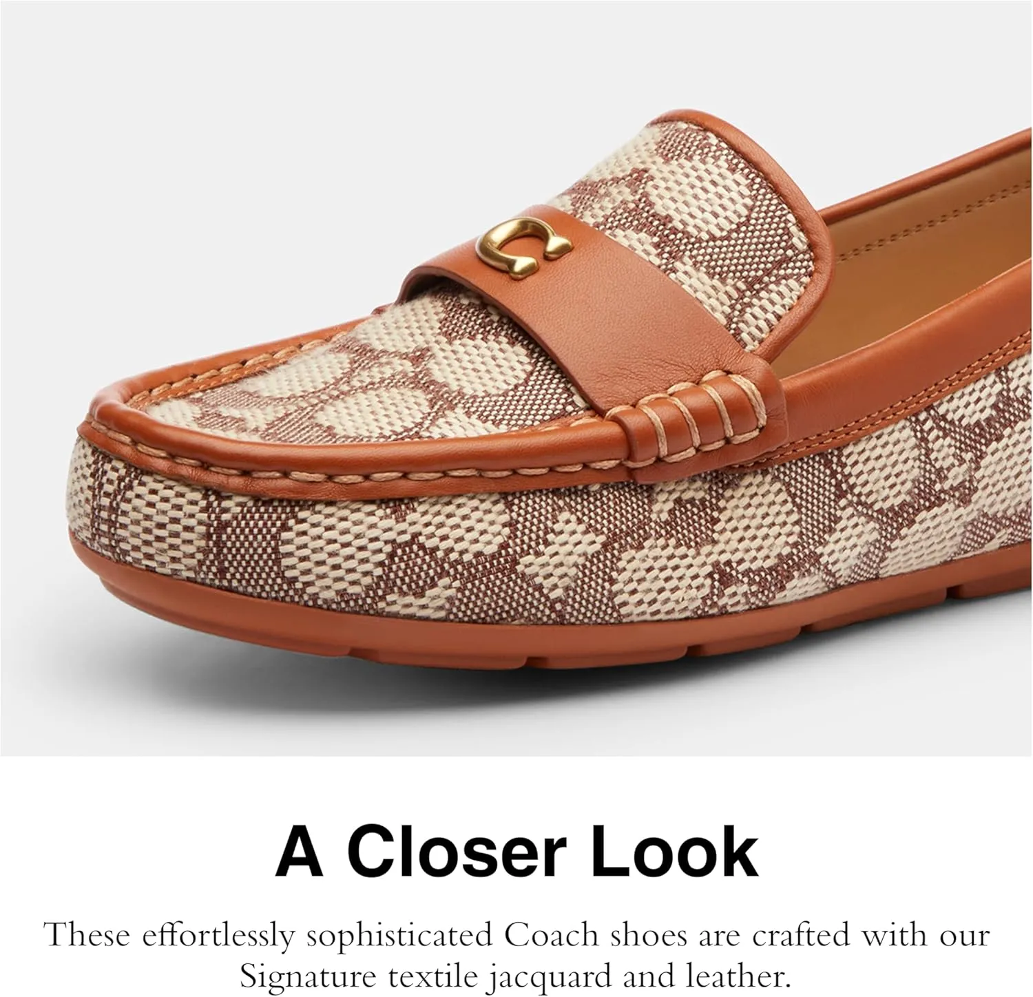 Coach womens Sculpted C Driver in Signature Textile Jacquard