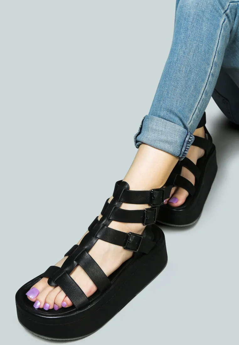 Cruz Gladiator Platform Leather Sandal By Ruw