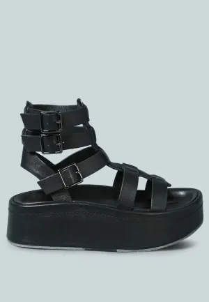 Cruz Gladiator Platform Leather Sandal By Ruw