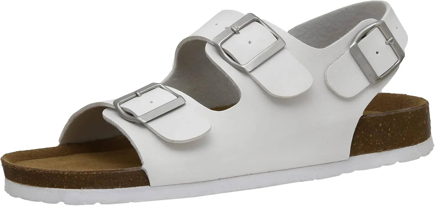CUSHIONAIRE Men's Leland Cork footbed Sandal with  Comfort