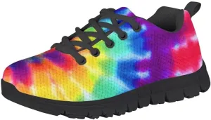 Dellukee Boys Girls Fashion Sneakers Kids Orange/Yellow/Blue/Black Solid Color Polka Dot Walking Running Shoes