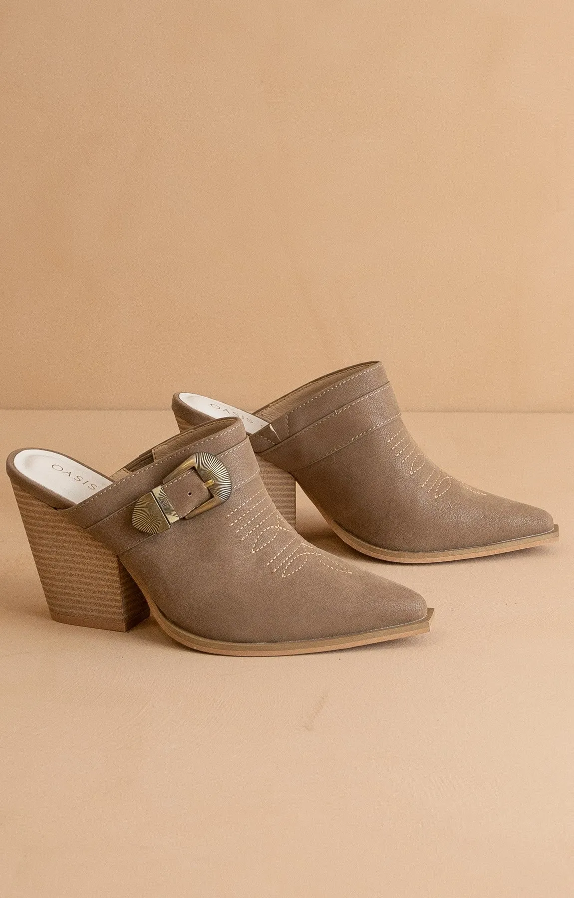 Dixie - Mules With Western Buckle Detail