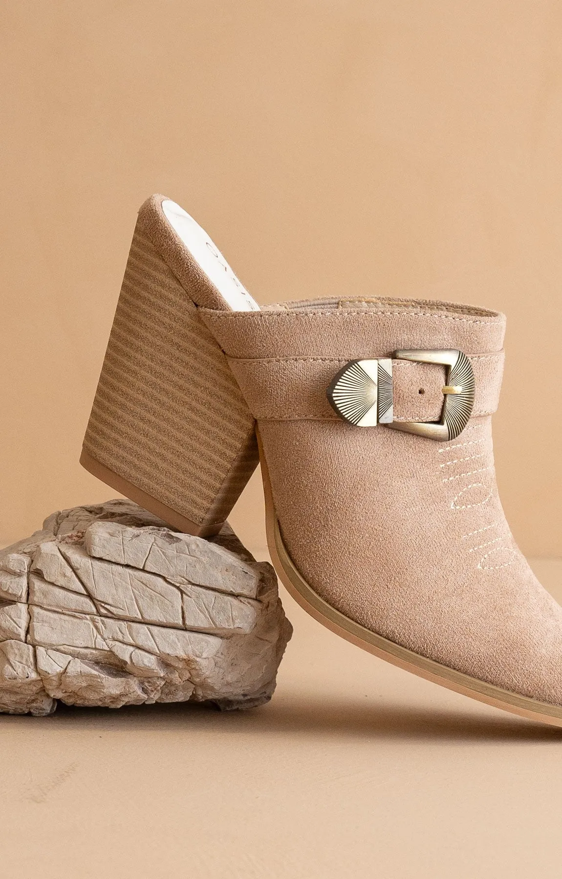 Dixie - Mules With Western Buckle Detail