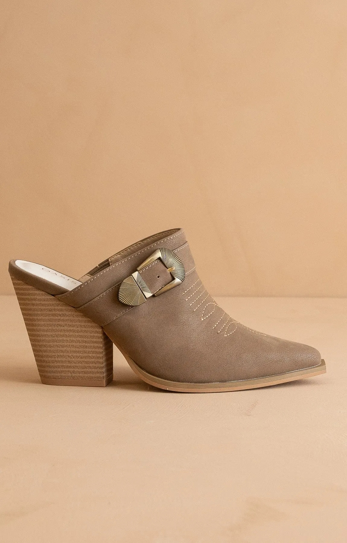 Dixie - Mules With Western Buckle Detail