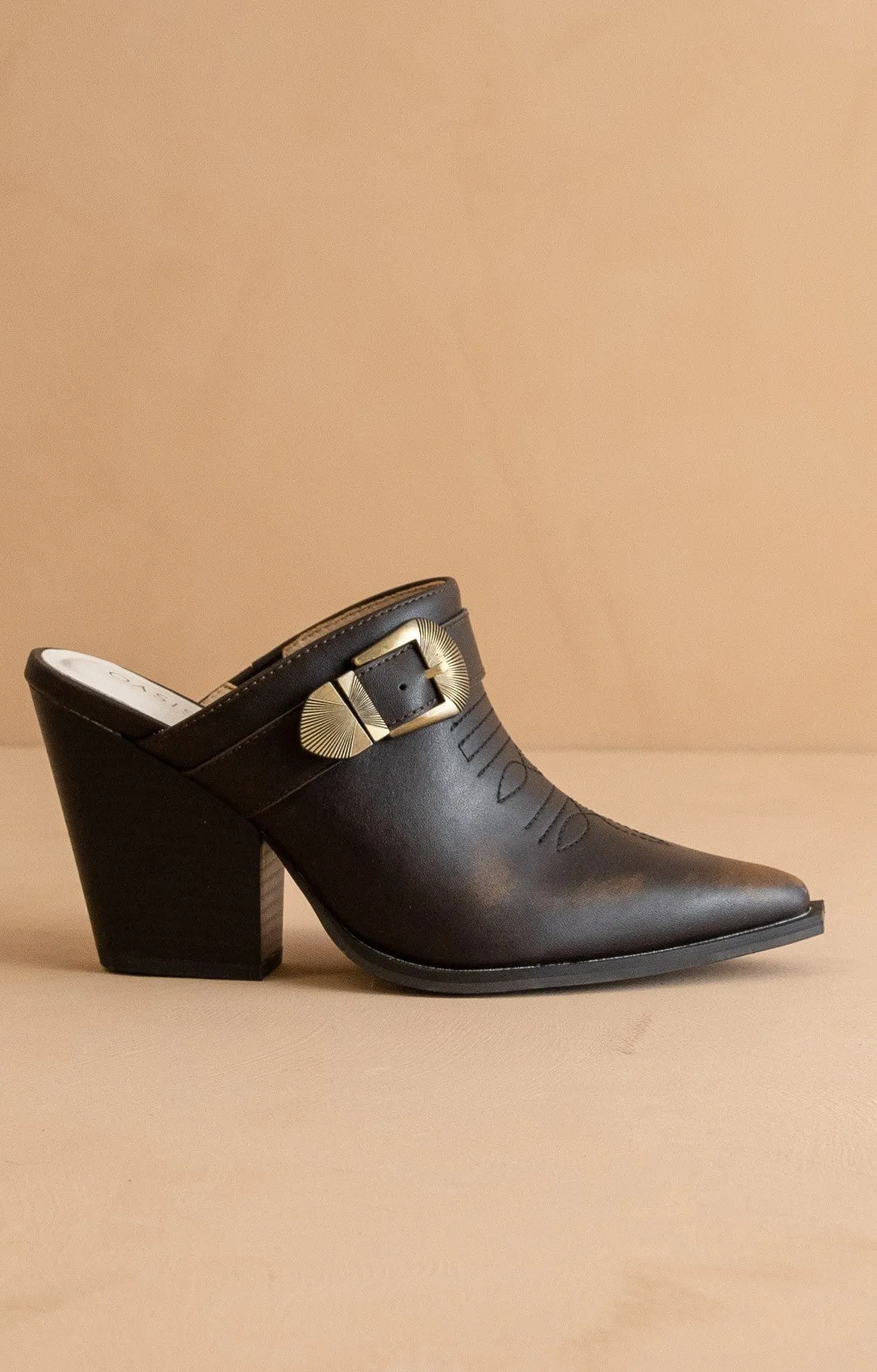 Dixie - Mules With Western Buckle Detail