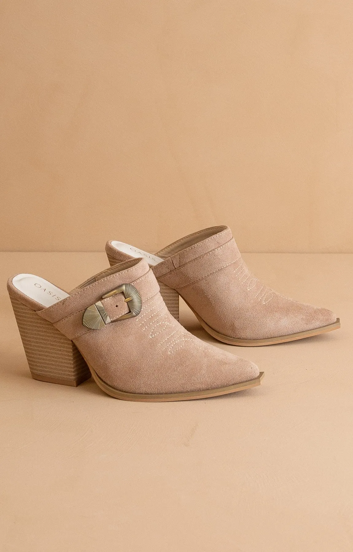 Dixie - Mules With Western Buckle Detail
