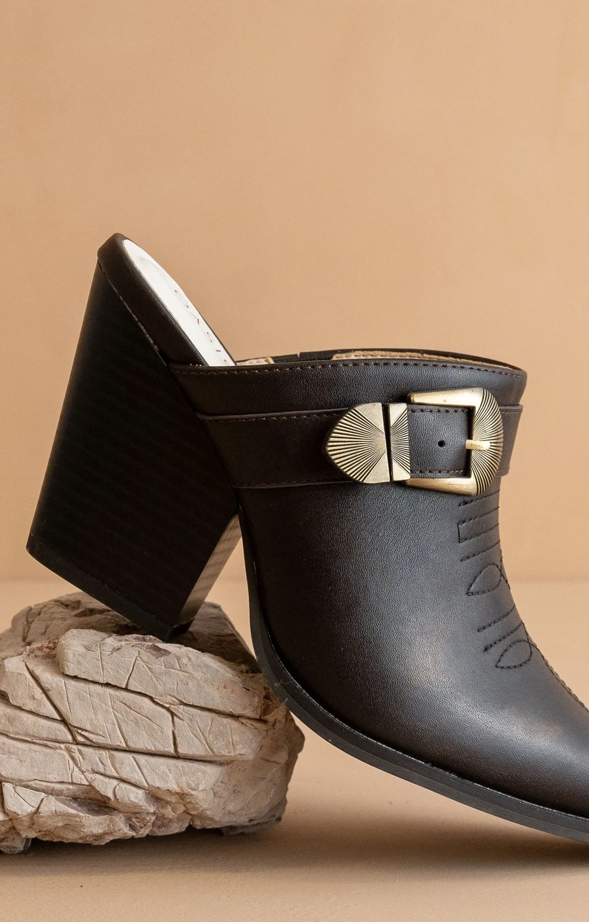 Dixie - Mules With Western Buckle Detail