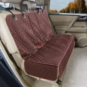 Dog Car Seat Cover for Back Seat Cover for Kids,Non Stick Fur Rear Seat Protector for Pet,Nonslip Waterproof Universal Fit Interior Backseat Covers for Auto Van SUV (Large, Coffee Brown)