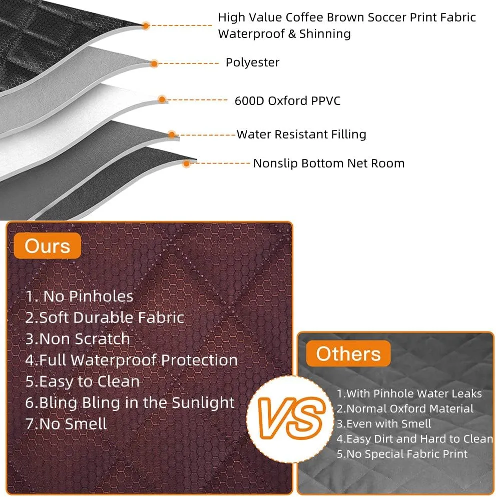 Dog Car Seat Cover for Back Seat Cover for Kids,Non Stick Fur Rear Seat Protector for Pet,Nonslip Waterproof Universal Fit Interior Backseat Covers for Auto Van SUV (Large, Coffee Brown)