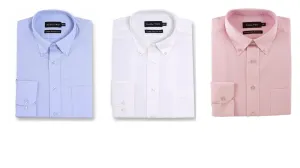 Double Two Men's Long Sleeved Non-Iron Oxford Cotton Rich Shirt (4900) Size 14.5-23"