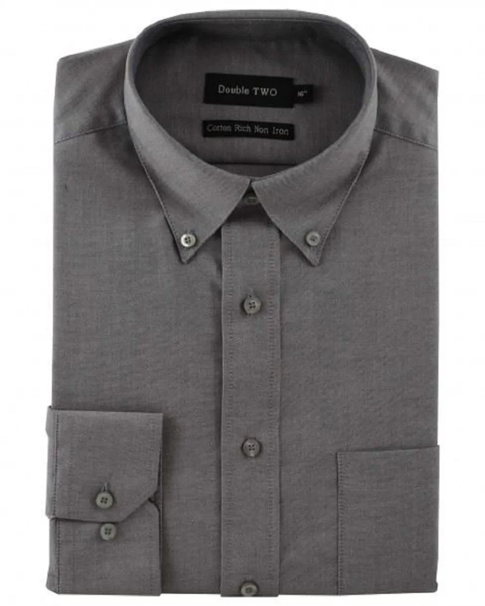 Double Two Men's Long Sleeved Non-Iron Oxford Cotton Rich Shirt (4900) Size 14.5-23"
