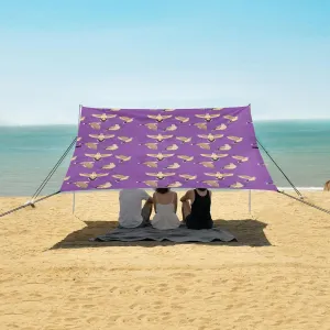 Dove Bird Flying Cartoon Beach Camping Tent Sun Shelter for Whole Family, Beach Shade Canopy with UPF50  UV Protection,Easy Set Up and Carry,Outdoor Shade for Trips, Fishing, Backyard Fun Picni