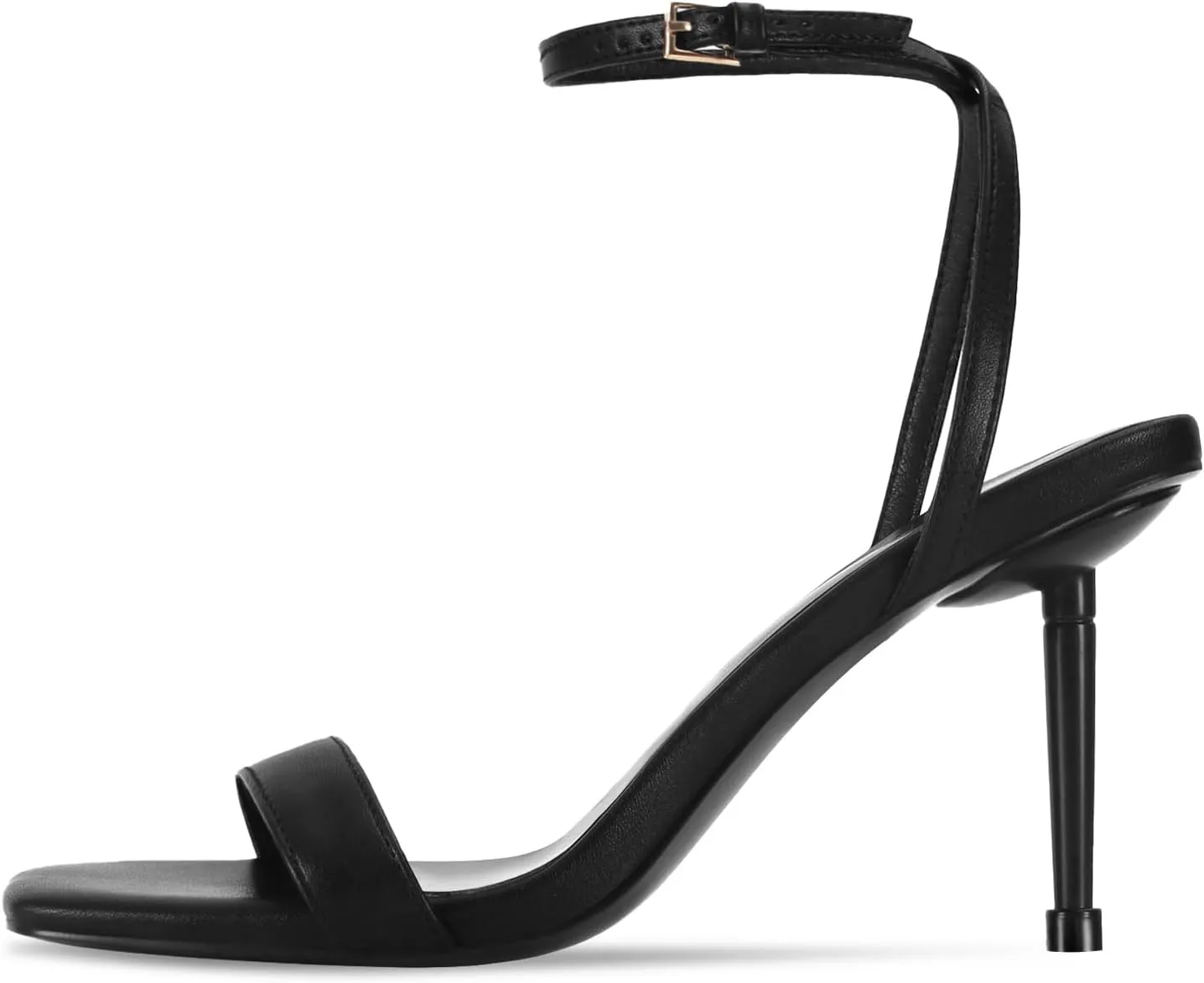 Dsevht Womens Heeled Sandals Square Open Toe Sexy Stiletto High Heels Strappy Ankle Strap Sandal Comfort Dress Party Shoes