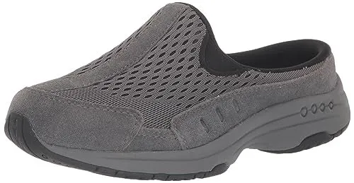 Easy Spirit Women's Traveltime Mule, Dark Grey Suede Multi, 7.5