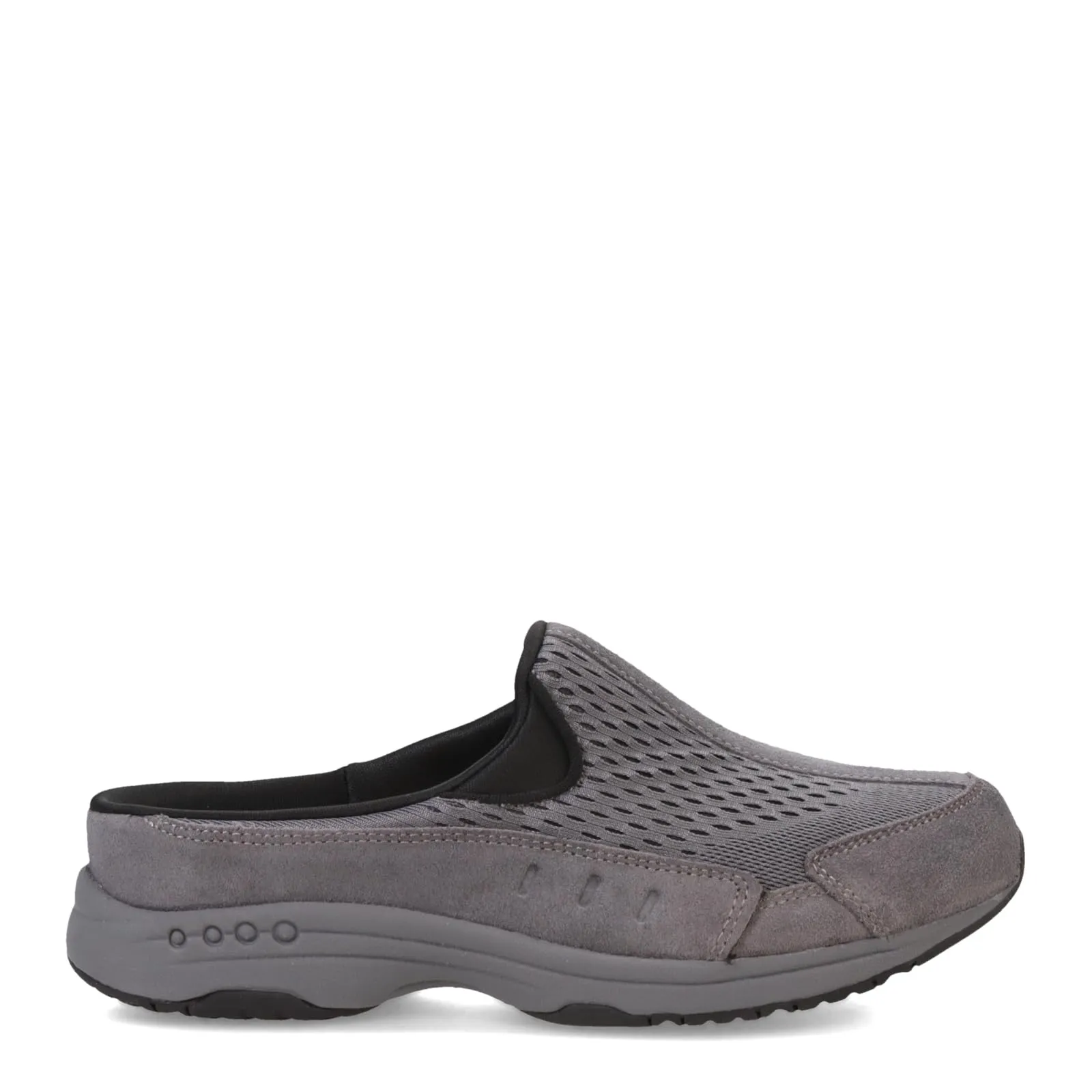 Easy Spirit Women's Traveltime Mule, Dark Grey Suede Multi, 8