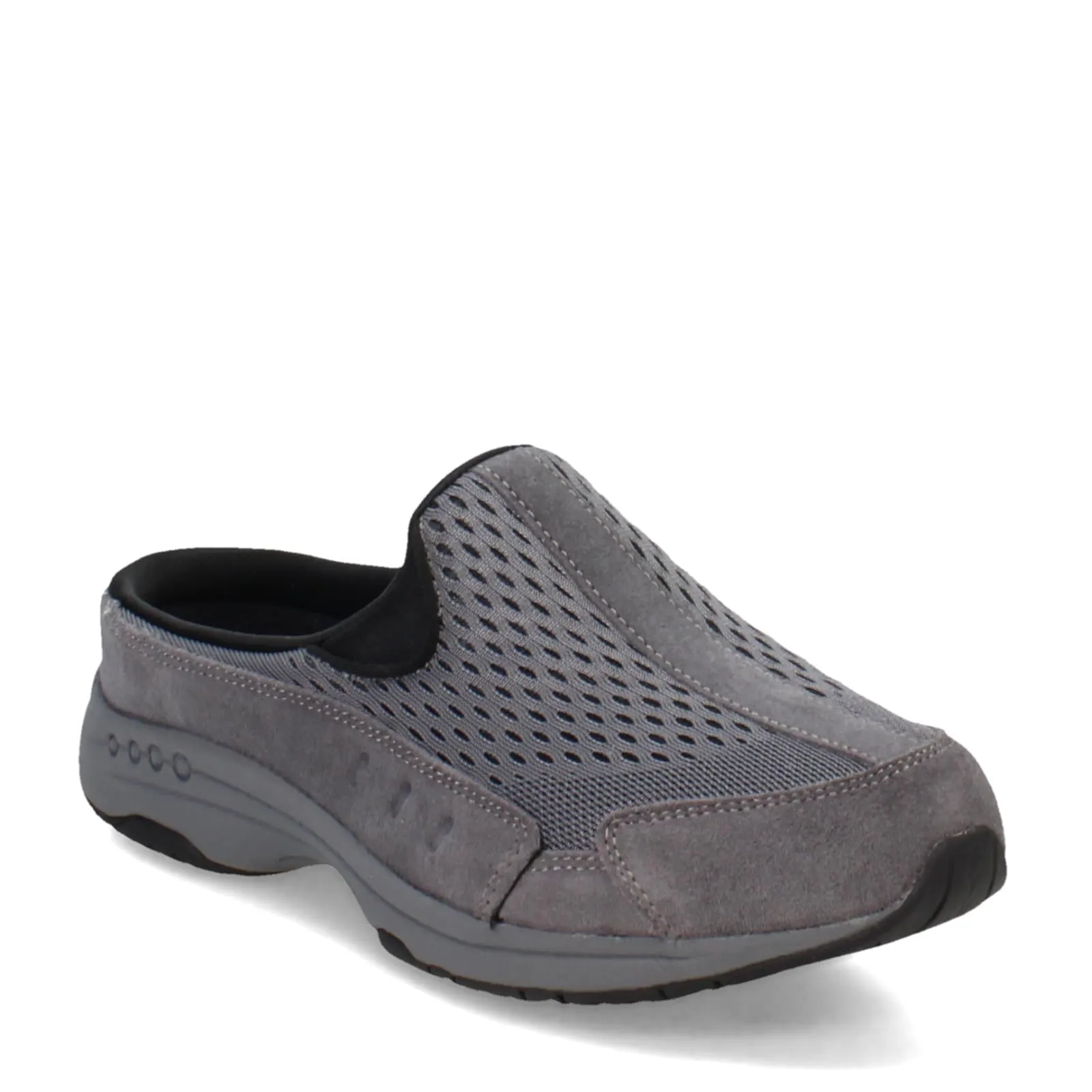 Easy Spirit Women's Traveltime Mule, Dark Grey Suede Multi, 8