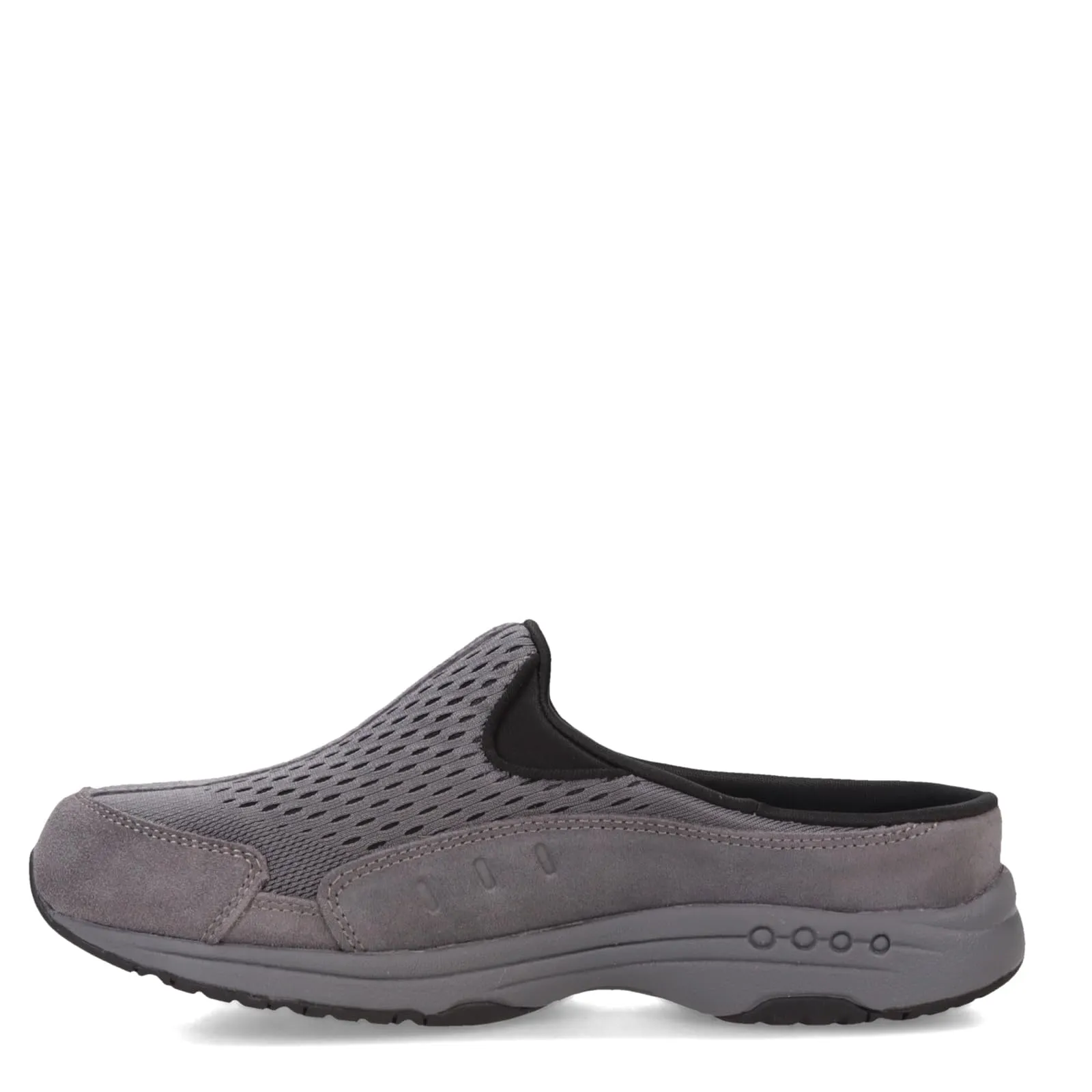 Easy Spirit Women's Traveltime Mule, Dark Grey Suede Multi, 8