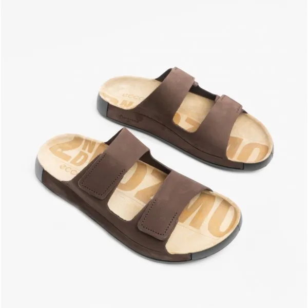 ECCO 2ND COZMO Mens Leather Mule Sandals Mocha