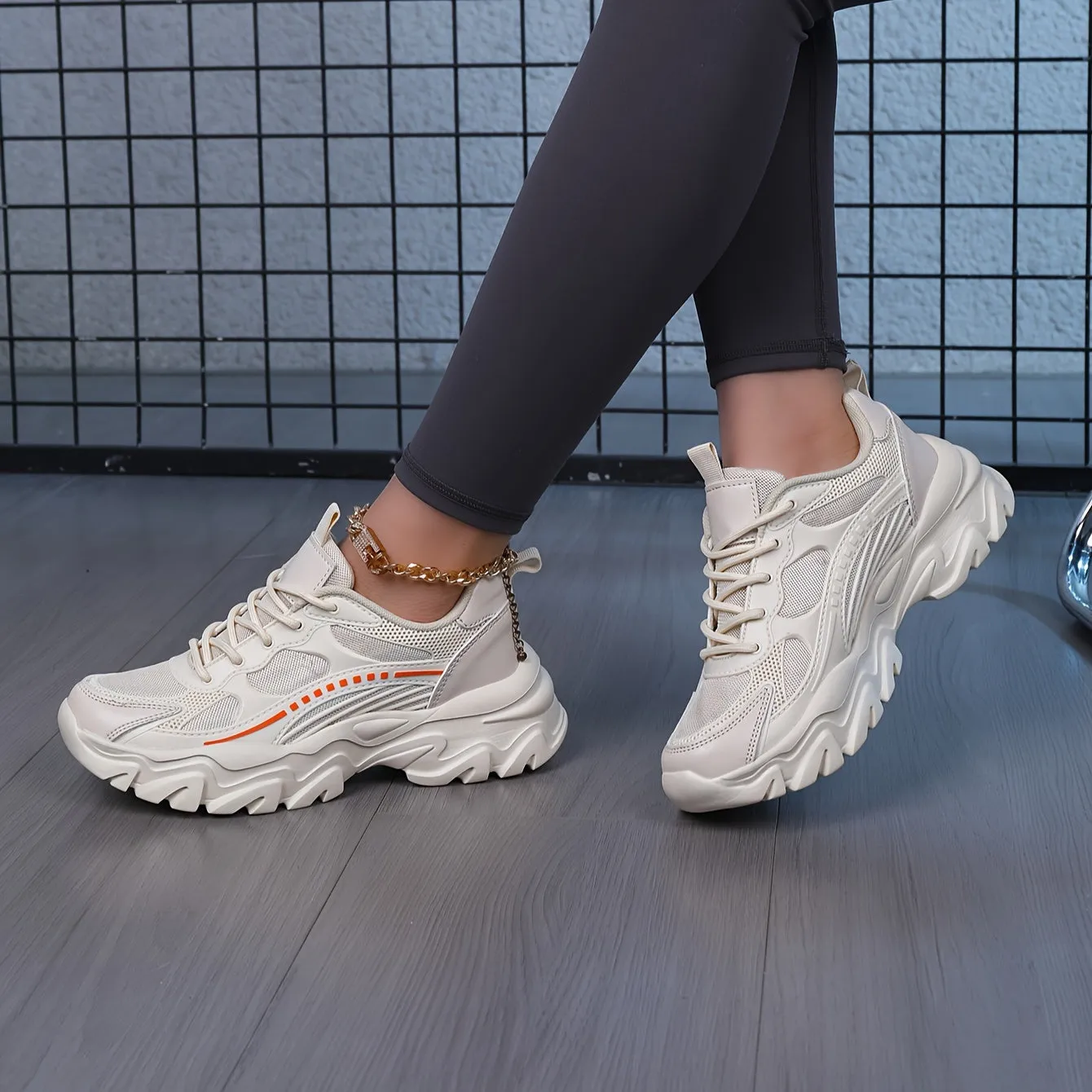 Elegante atmungsaktive Mesh-Plateau-Sneaker für Damen | Perfekt für Alltag