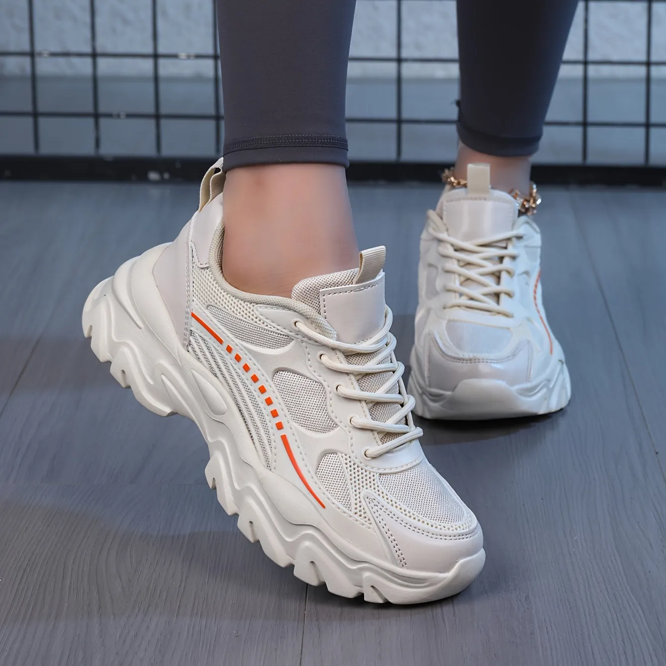 Elegante atmungsaktive Mesh-Plateau-Sneaker für Damen | Perfekt für Alltag