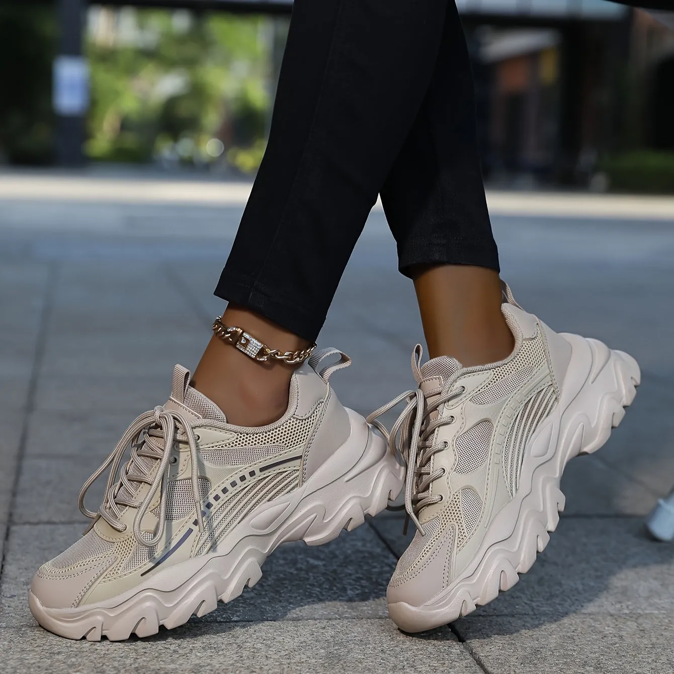 Elegante atmungsaktive Mesh-Plateau-Sneaker für Damen | Perfekt für Alltag
