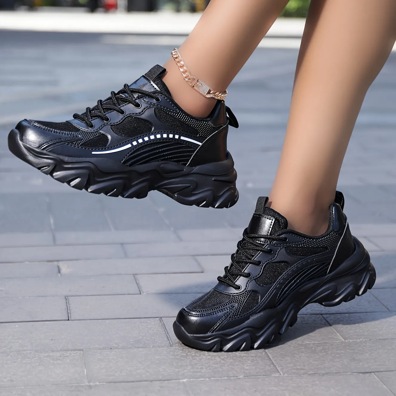 Elegante atmungsaktive Mesh-Plateau-Sneaker für Damen | Perfekt für Alltag