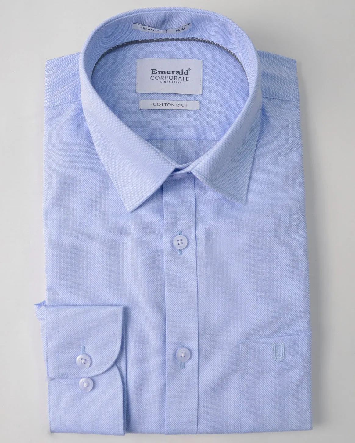 Emerald Corporate Royal Oxford Slim Fit-Powder