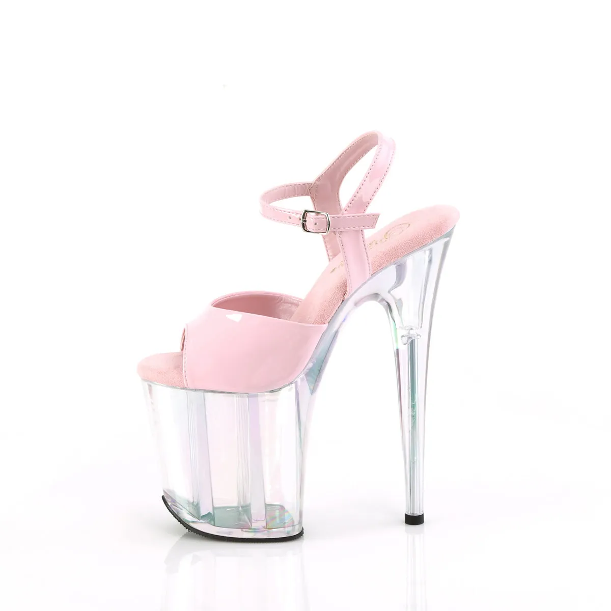 FLAMINGO-809HT - Baby Pink Holo Patent/Holo Tinted Heels