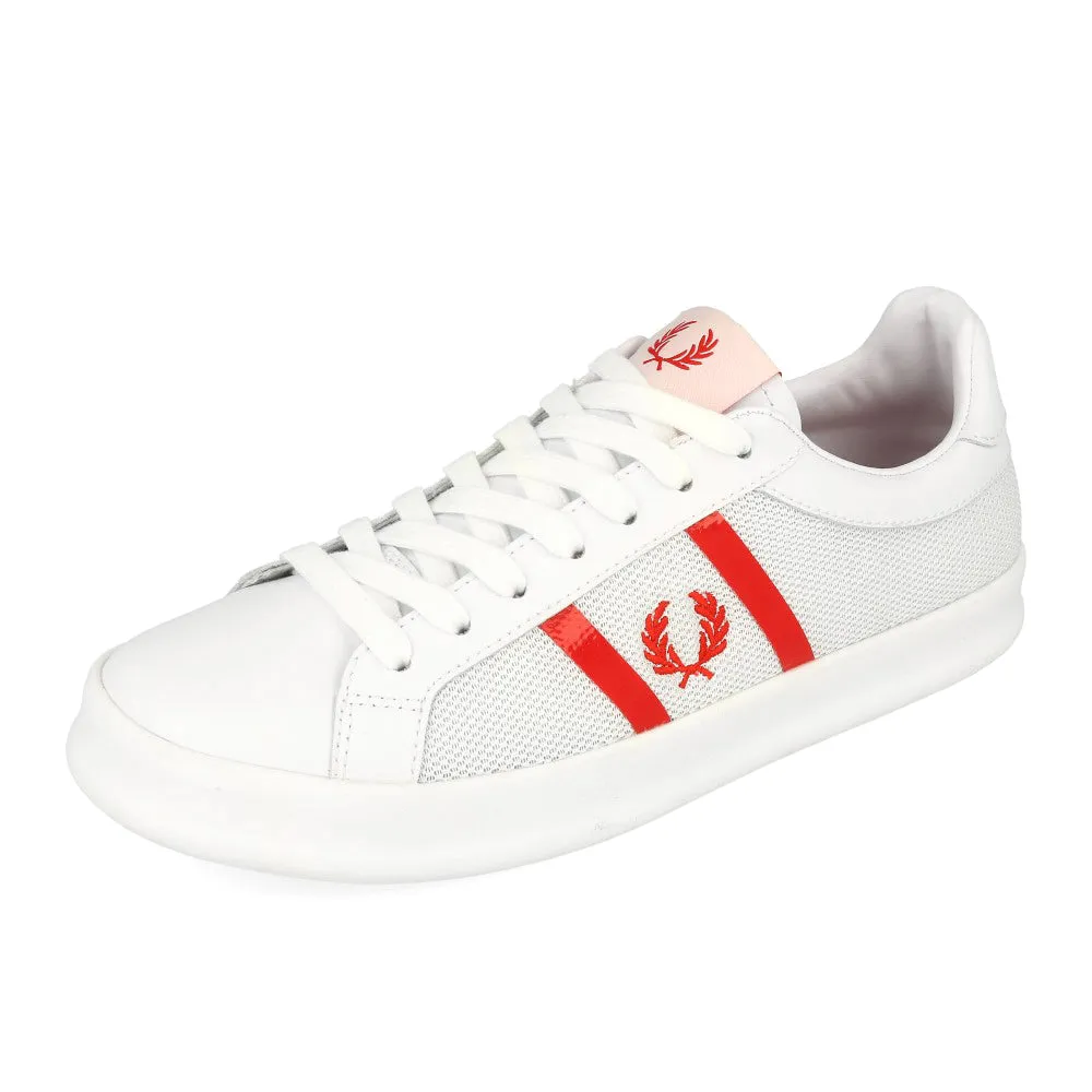 Fred Perry B721 Vulc Leather Mesh White