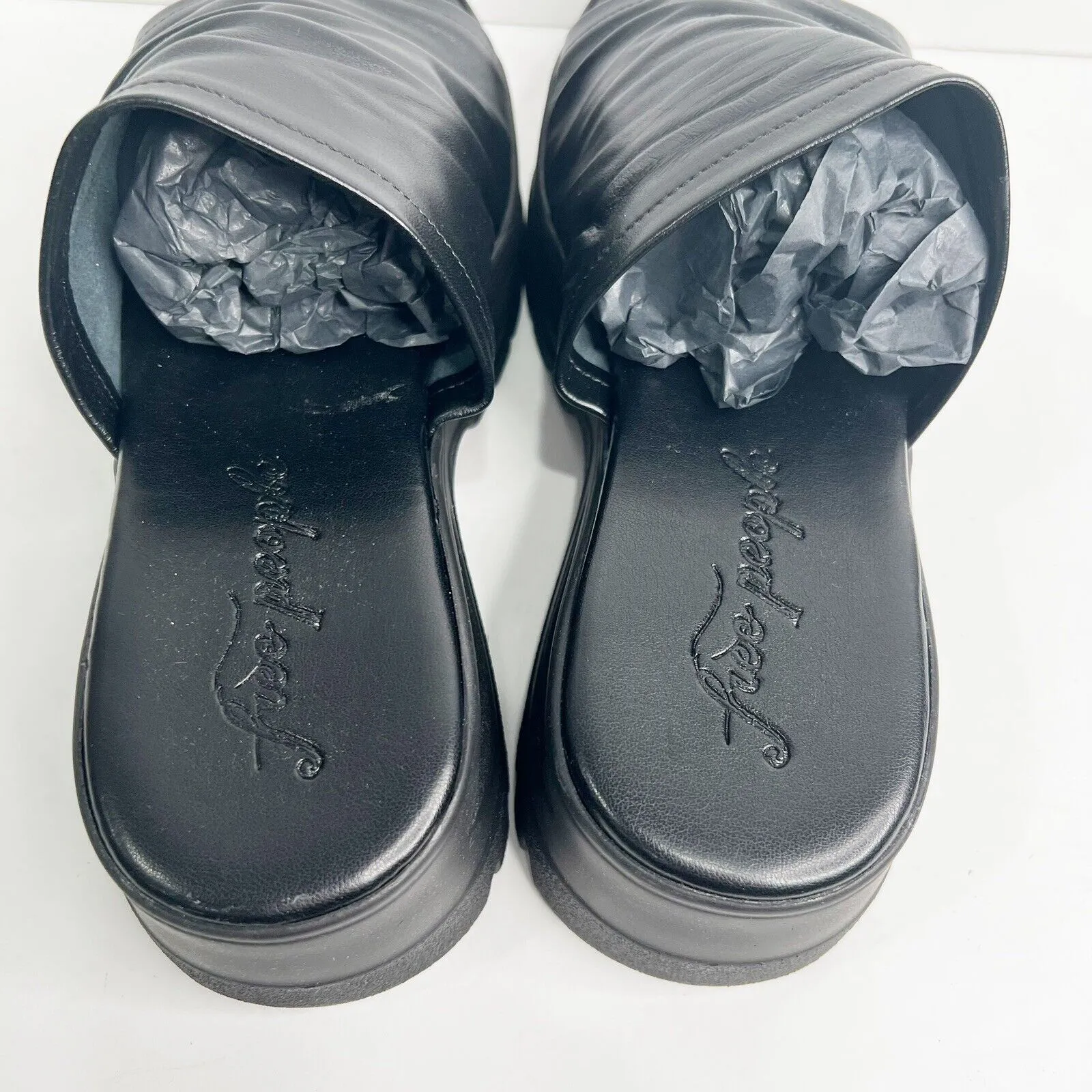 FREE PEOPLE LEATHER PLATFORM SANDALS