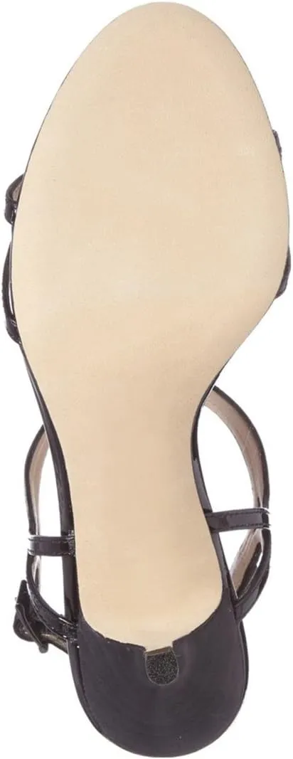 FSJ Women Casual T-Strap Sandal Open Toe Stacked Kitten Heel Strappy Rhinestone Shoe Size 4-15 US
