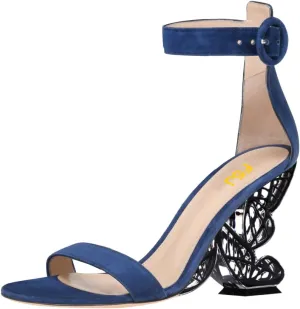 FSJ Women Dressy Open Toe Ankle Strap Butterfly High Heel Sandal Strappy Date Cocktail Nightclub Pumps Shoes Size 4-16 US