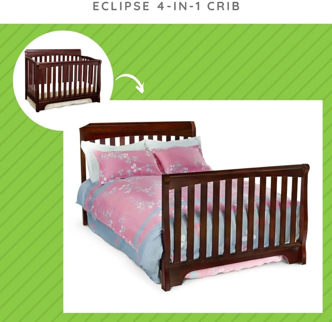 Full-Size Conversion Kit Bed Rails #0050 for Delta Children Convertible Cribs - Solid Wood Rail - Toddler and Adult Bed Rail for Full-Size Beds - Nursery and Baby Furniture (Black Espresso - 907)