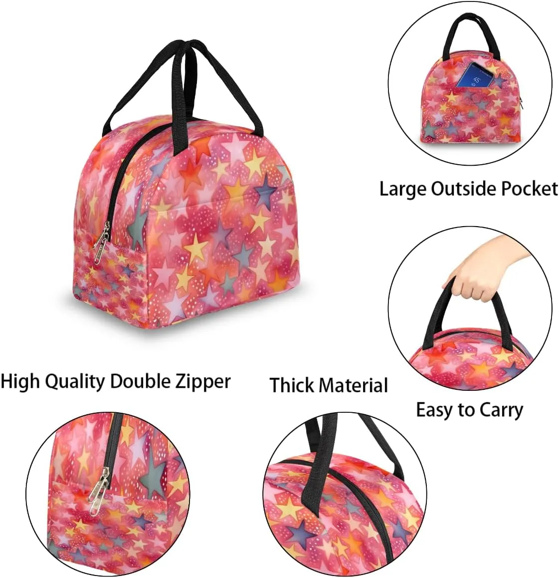 Funny Romance Lunch Tote Bag Reusable Insulated Bags Waterproof Adult Portable Meal Cooler Pack for Women Men Picnic Office Work Travel