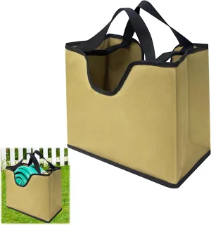 Garden Hose Storage Bag, Portable Expandable Hose Holder for 25-50ft Tube, Lightweight Garden Hose Bag with Drain Hole & Handle for Protect and Organize