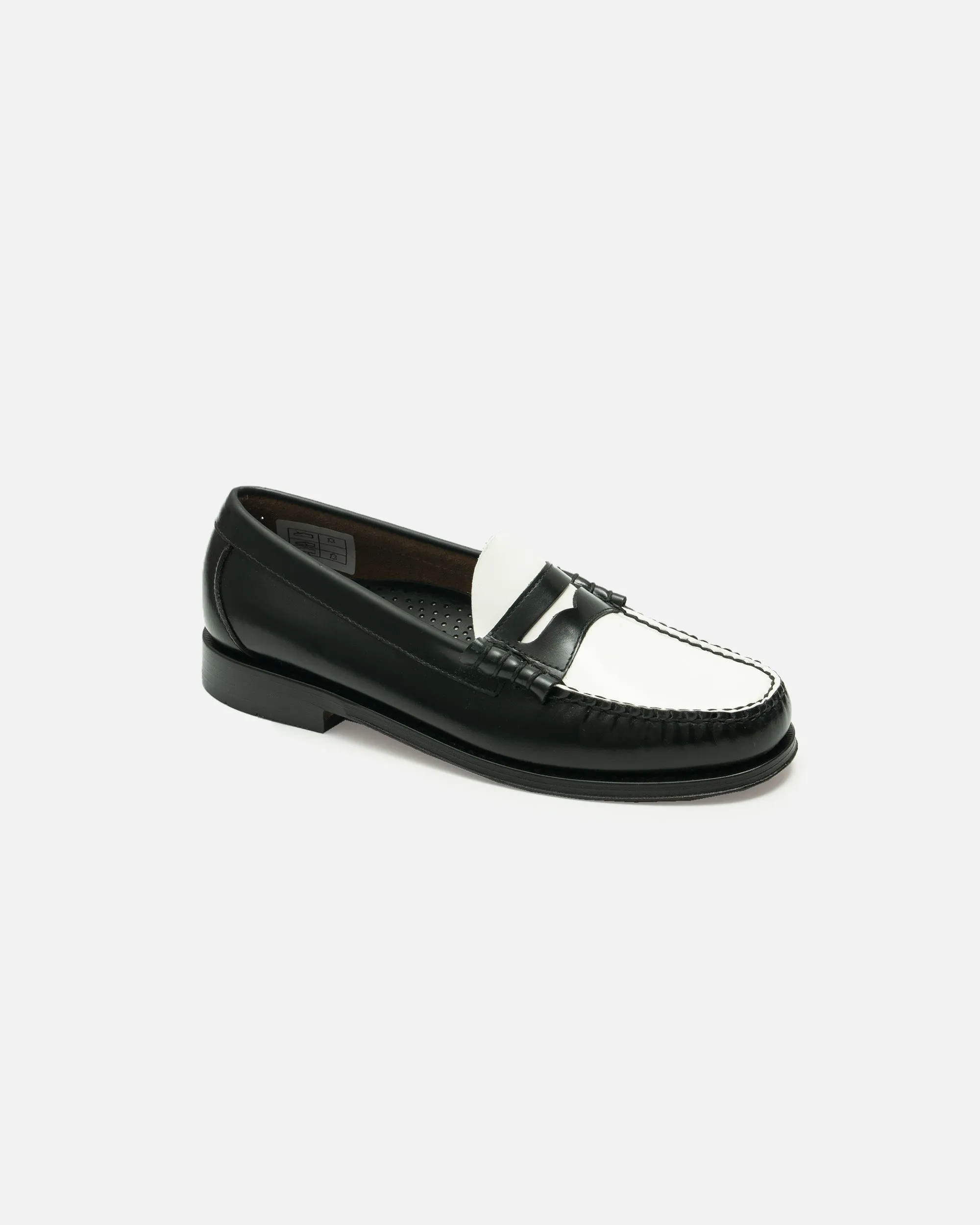 G.H. Bass WEEJUN HERITAGE Larson Moc Penny Loafer Black & White Leather