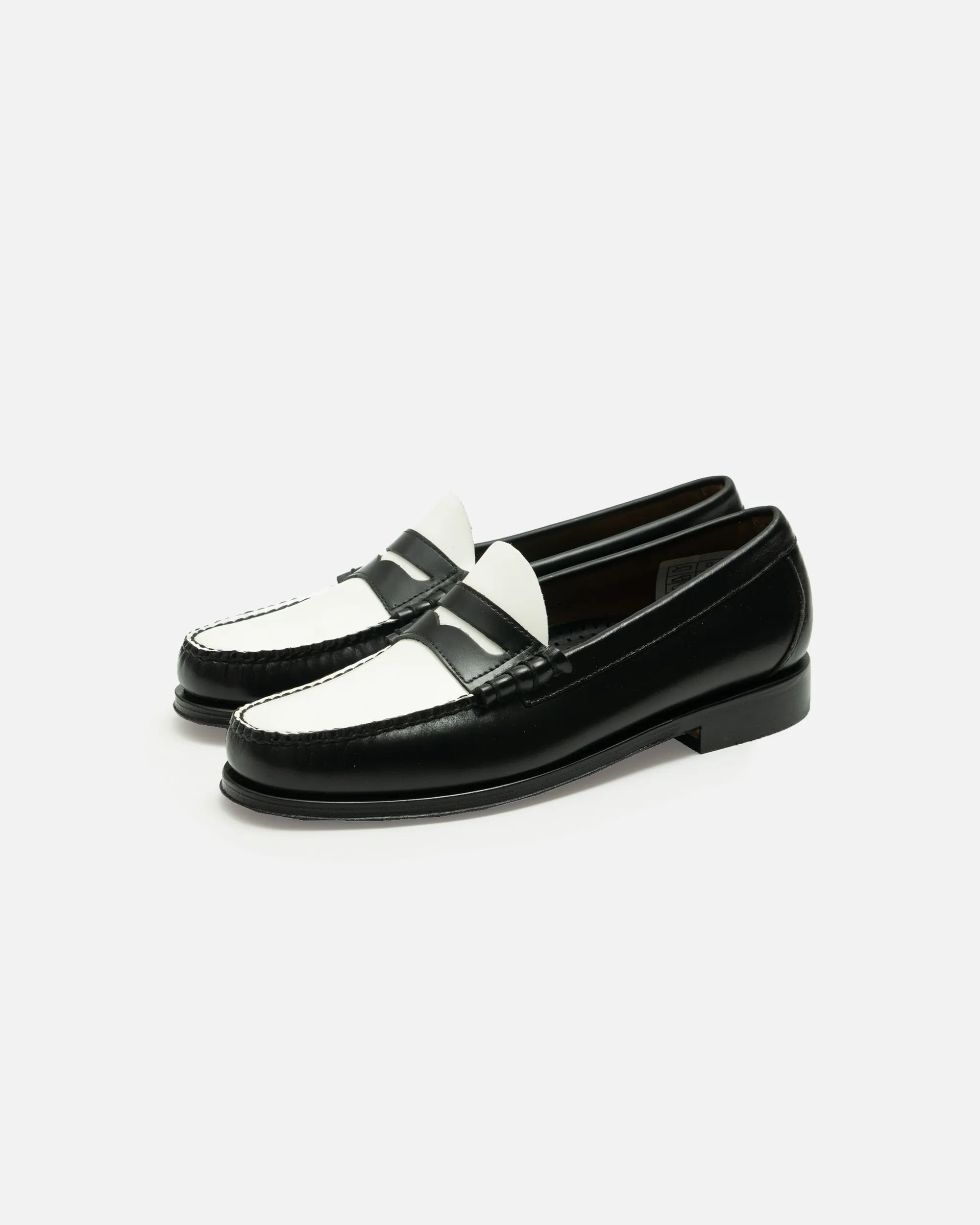 G.H. Bass WEEJUN HERITAGE Larson Moc Penny Loafer Black & White Leather