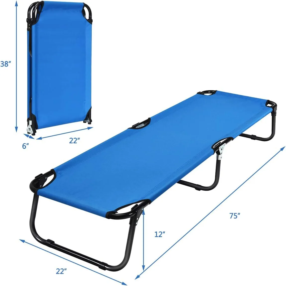 Giantex Folding Camping Cot for Adults, Portable Sleeping Cot Bed Heavy Duty Frame, Easy Set Up, Light Weight Camping Bed for Camp Office Sleepover