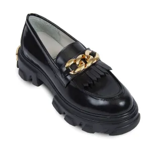 Gold Chain Leather Loafer By URBNKICKS