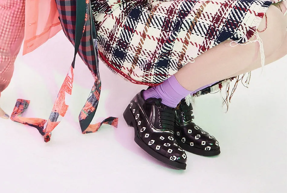 Hand-Embroidered Oxford Leather Shoes