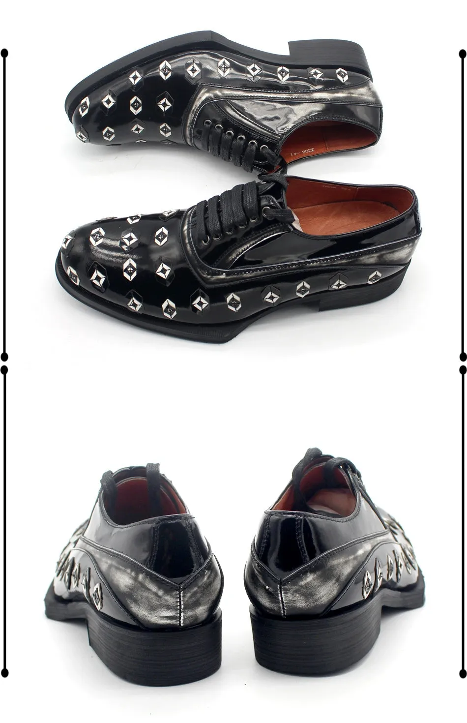Hand-Embroidered Oxford Leather Shoes