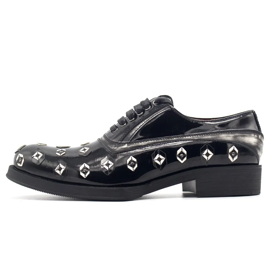 Hand-Embroidered Oxford Leather Shoes