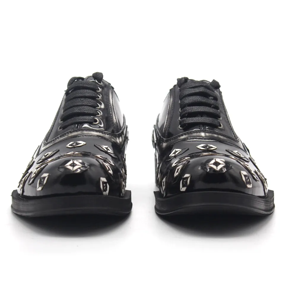 Hand-Embroidered Oxford Leather Shoes