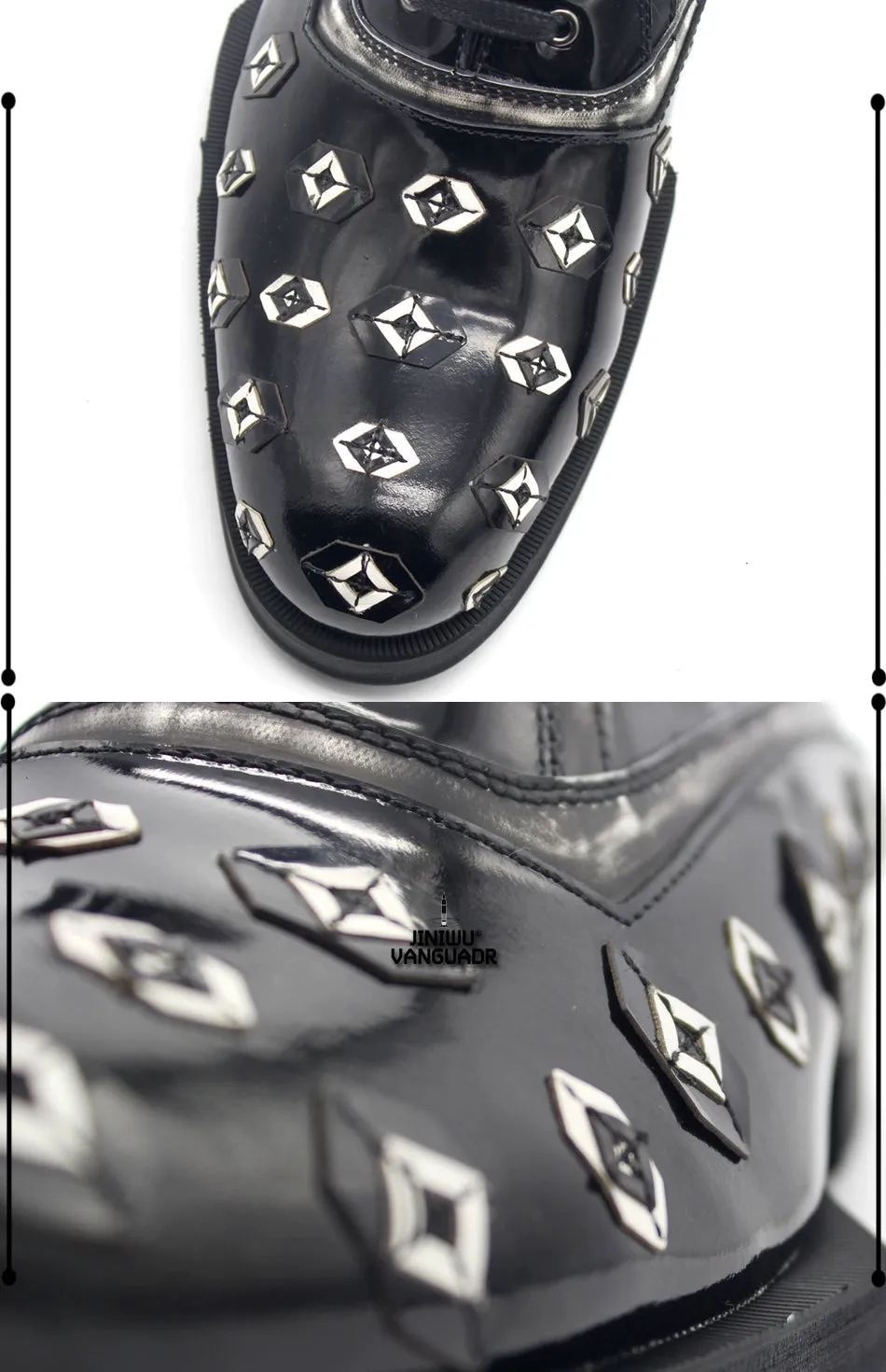 Hand-Embroidered Oxford Leather Shoes