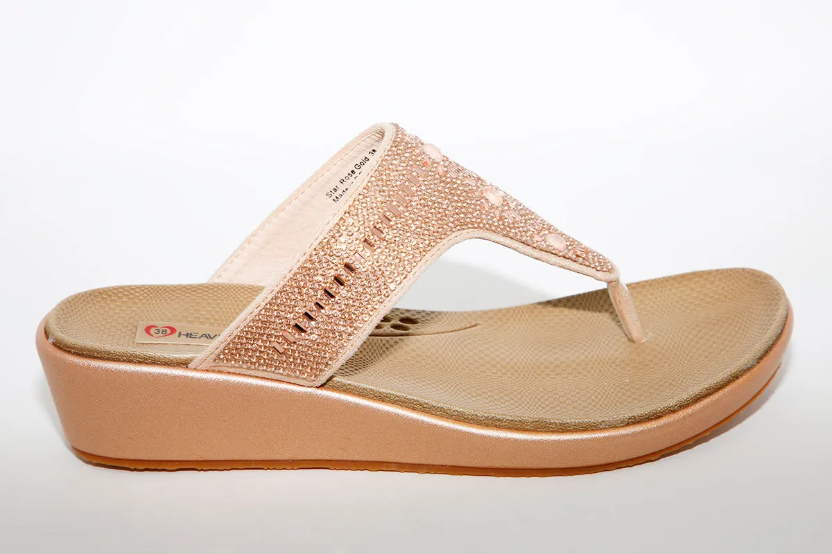 HEAVENLY FEET - Star Rose Gold Toe Post Sandal