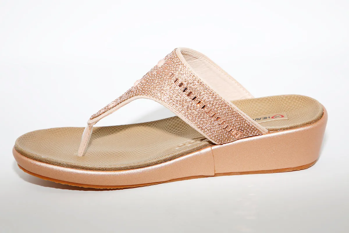 HEAVENLY FEET - Star Rose Gold Toe Post Sandal