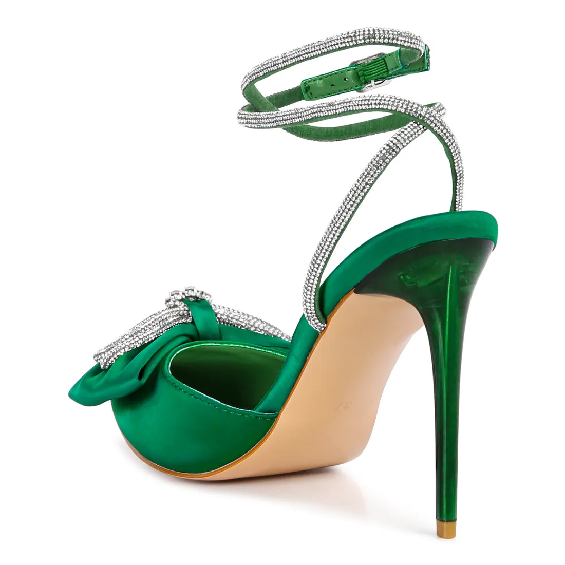 High Heeled Jewel Mule Sandals